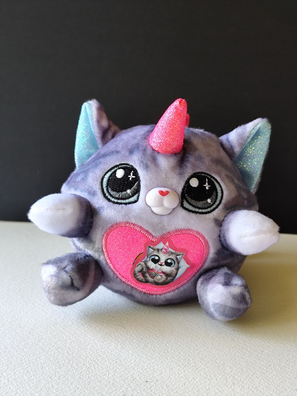 3/$25💙Zuru Rainbocorns Kittycorn Cat Unicorn fish tummy symbol Plush 4"